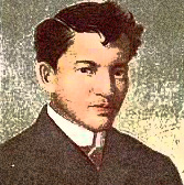 Félix Resurrección Hidalgo painting of Rizal with film grain filter